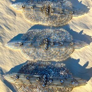 3 art deco style bead appliqués for flapper headbands
